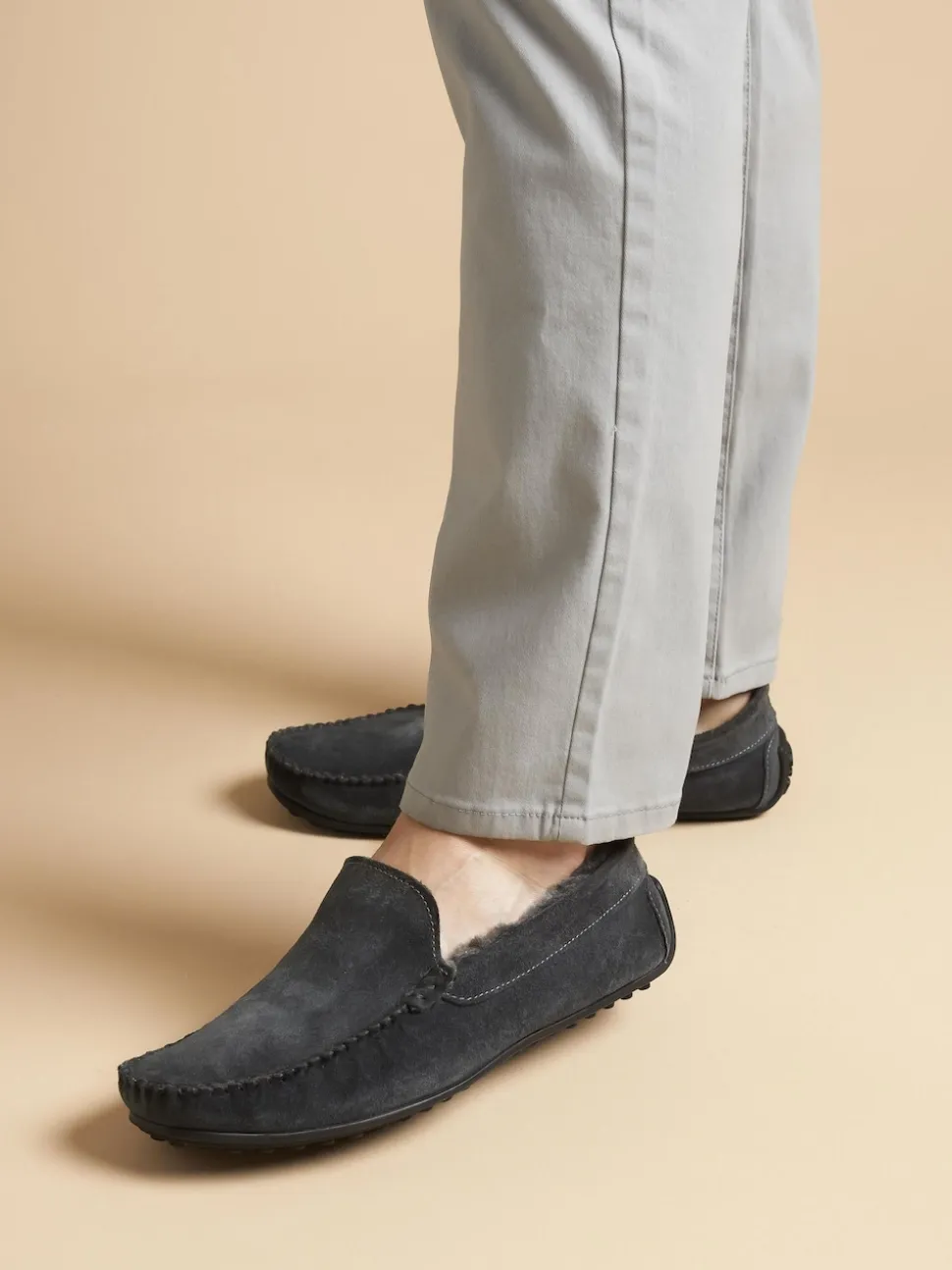 Jones Bootmaker Grey Zain Suede Slippers