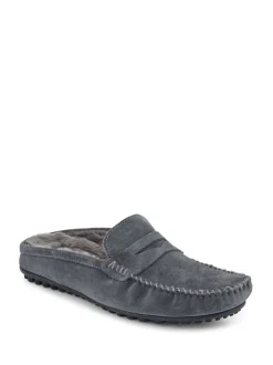 Jones Bootmaker Grey Zap Leather Mule Slippers