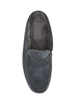 Jones Bootmaker Grey Zap Leather Mule Slippers