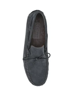 Jones Bootmaker Grey Zeke Leather Full Slippers