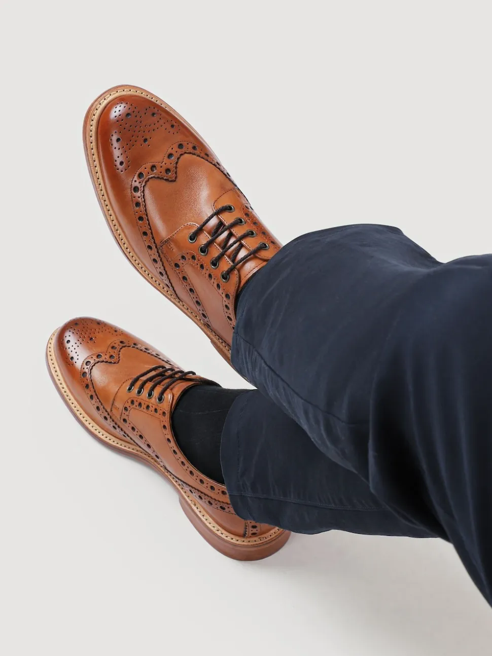 Jones Bootmaker Natural Bushwick Goodyear Welted Leather Brogues