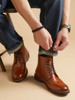 Jones Bootmaker Natural Fletcher Leather Boots