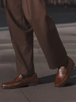Jones Bootmaker Natural Quennell Leather Penny Loafers