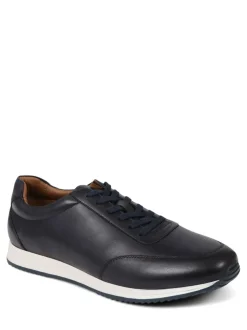 Jones Bootmaker Navy Blue Southend2 Leather Trainers