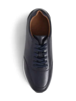 Jones Bootmaker Navy Blue Southend2 Leather Trainers