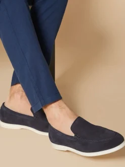 Jones Bootmaker Navy Suede Raiden Suede Loafers