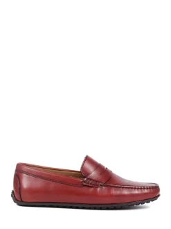 Jones Bootmaker Red Paterson Leather Moccasin Loafers