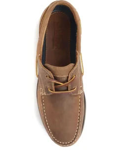 Jones Bootmaker Tobacco Parsons Leather Boat Shoes