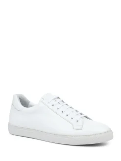 Jones Bootmaker White Regular Fit Mens Simon Leather Trainers