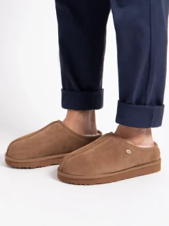 Just Sheepskin Brown Mens Louis Slippers
