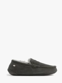 Just Sheepskin Mens Grey Quentin Sheepskin Slippers