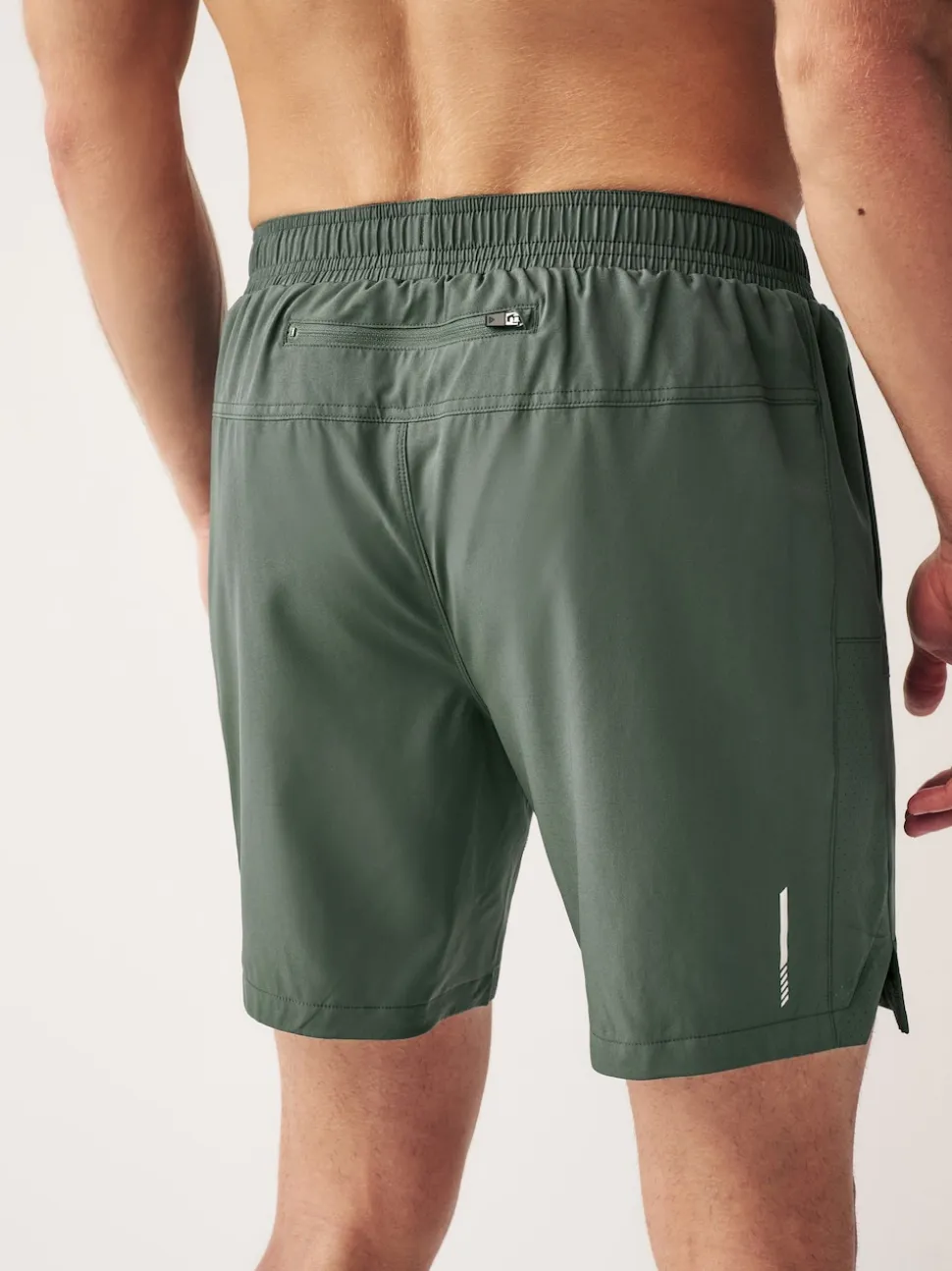 Khaki Green 7 Inch Active Gym Sports Shorts