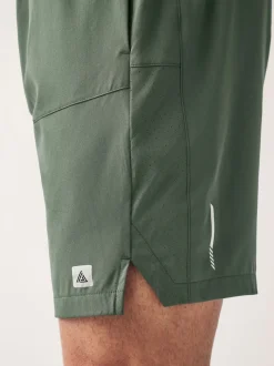 Khaki Green 7 Inch Active Gym Sports Shorts