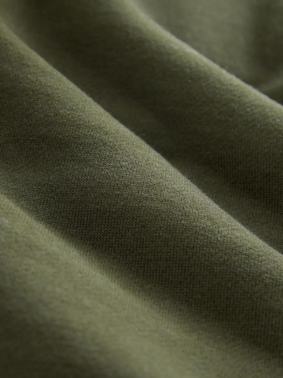 Khaki Green Borg Fleece Lined Full Zip Hoodie