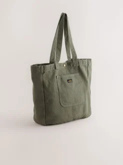 Khaki Green Cotton Tote Bag