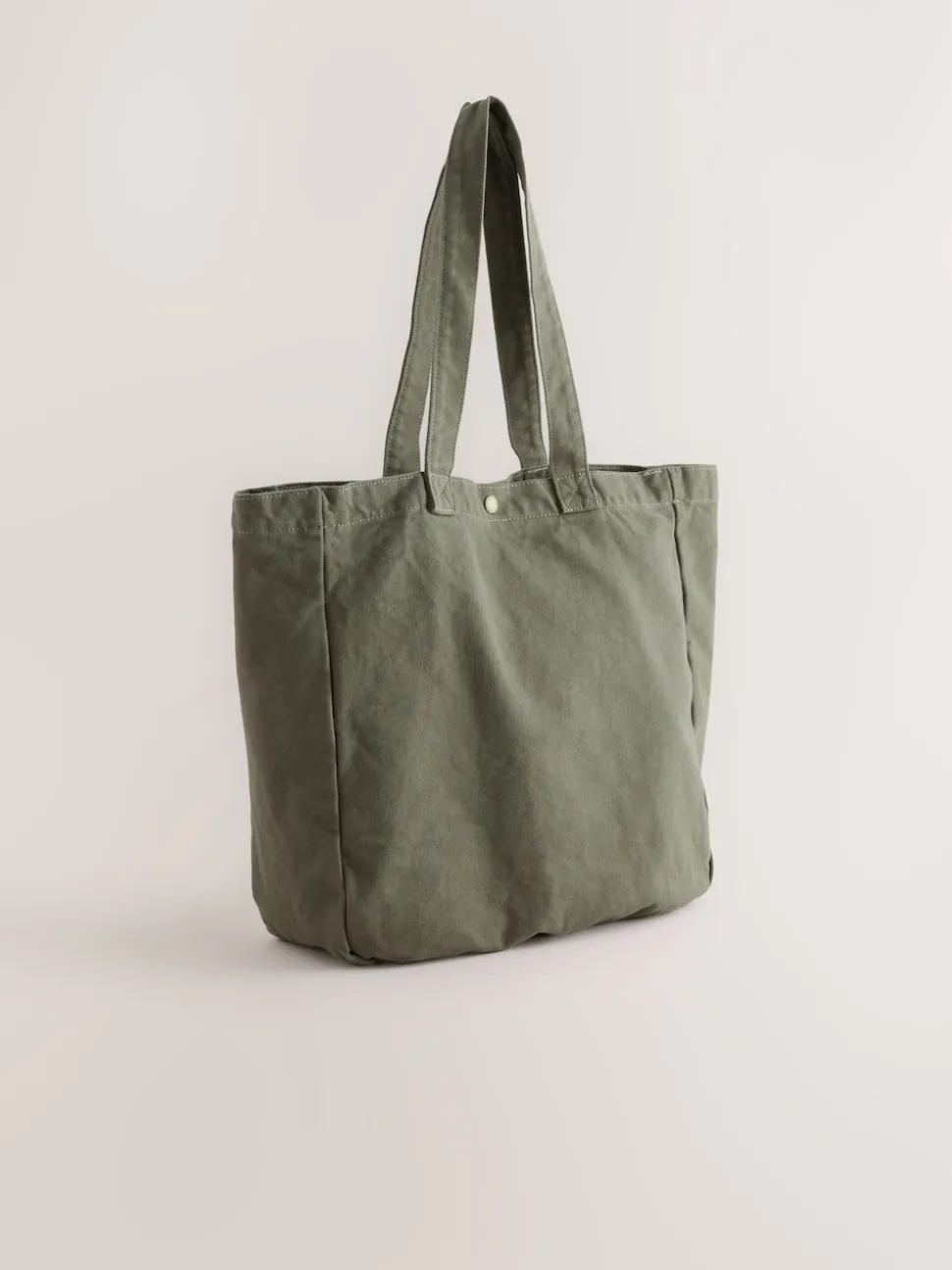Khaki Green Cotton Tote Bag