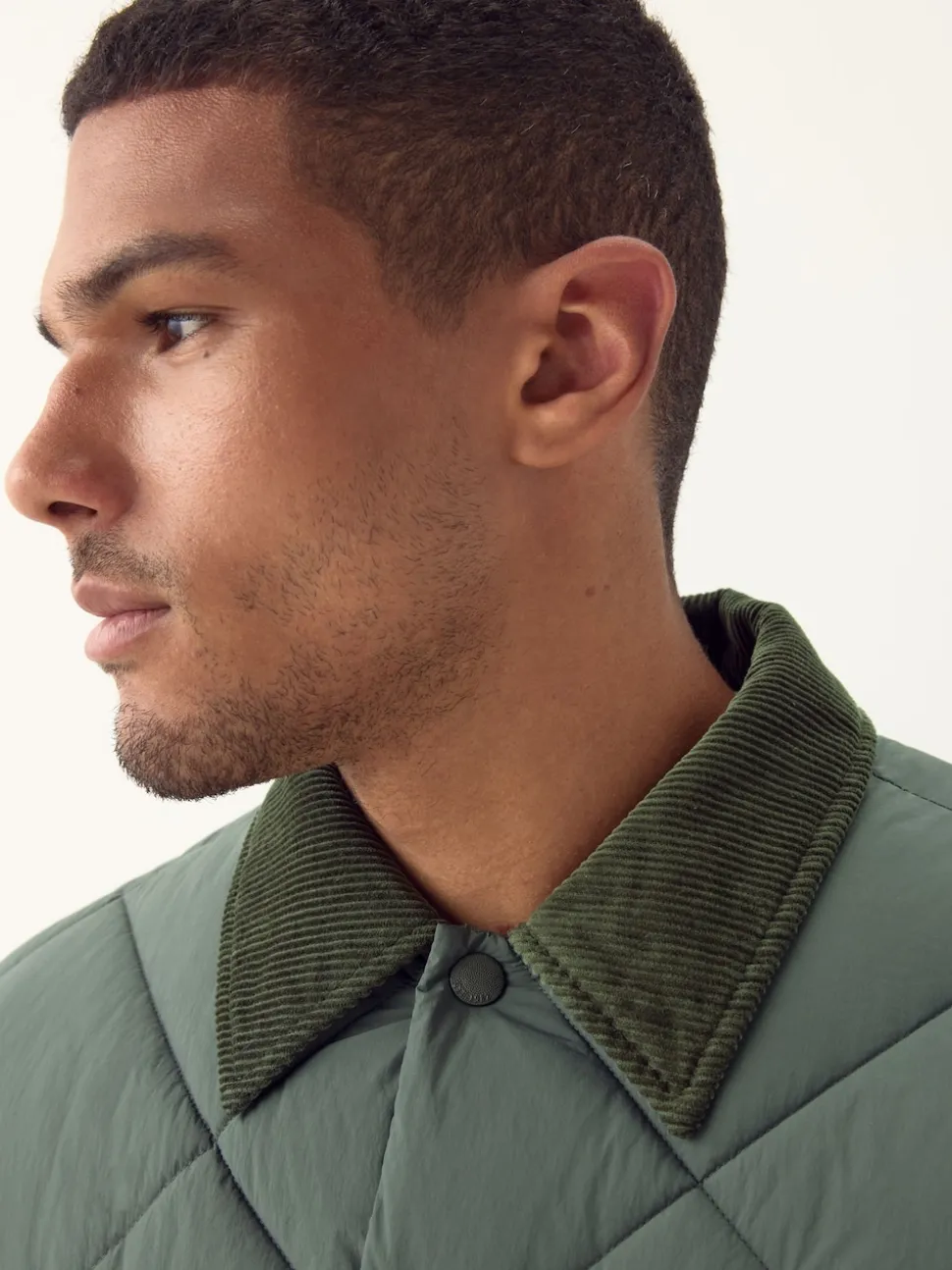Khaki Green Diamond Quilted Padded Jacket