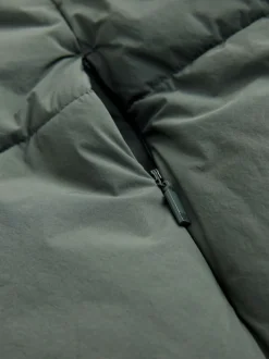 Khaki Green Diamond Quilted Padded Jacket