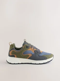 Khaki Green Multipanel Trainers