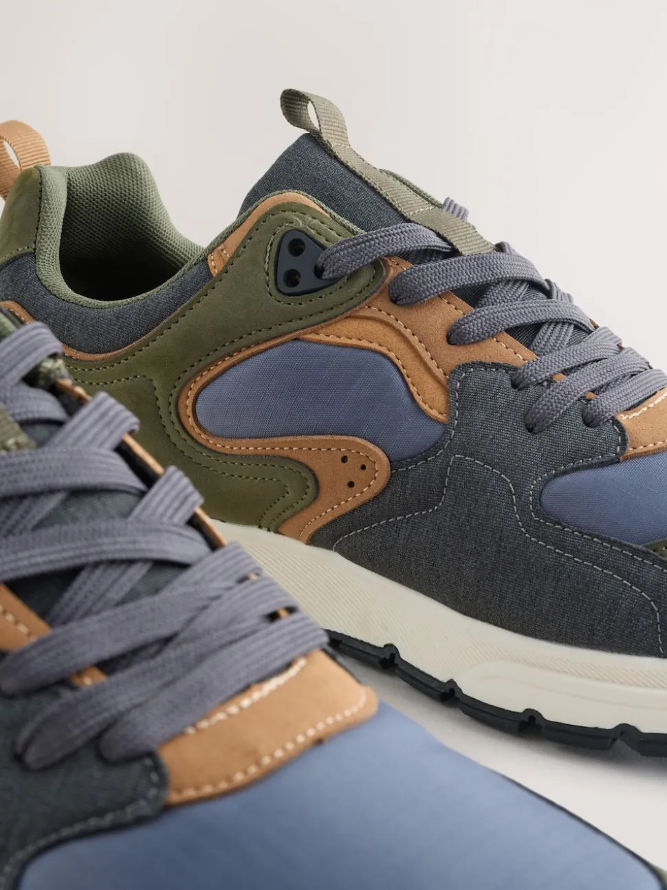 Khaki Green Multipanel Trainers