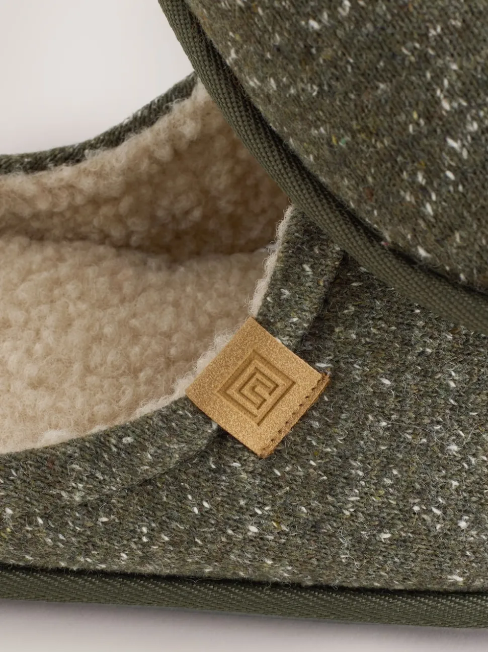 Khaki Green Neppy Mule Slippers