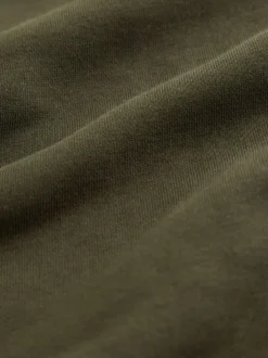 Khaki Green Regular Fit Heavyweight Cotton Rich Crew Neck Sweatshirt