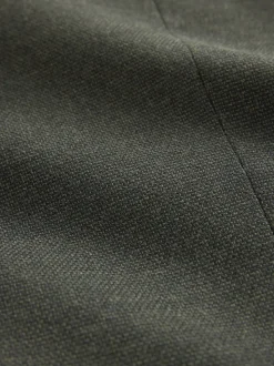 Khaki Green Regular Fit Textured Smart Blazer