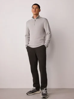 Khaki Green Slim Fit Motionflex Chino Trousers