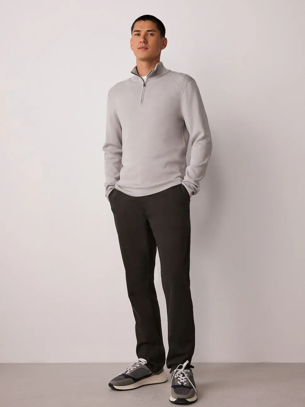 Khaki Green Slim Fit Motionflex Chino Trousers