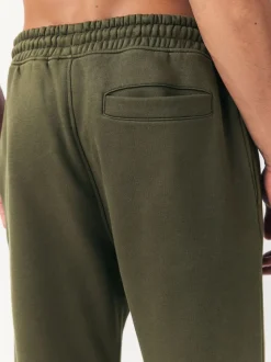 Khaki Green Slim Fit Slim Fit Brushback Heavyweight Joggers
