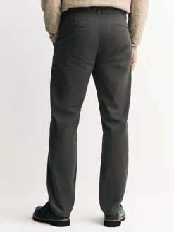 Khaki Green Slim Fit Stretch Chinos Trousers