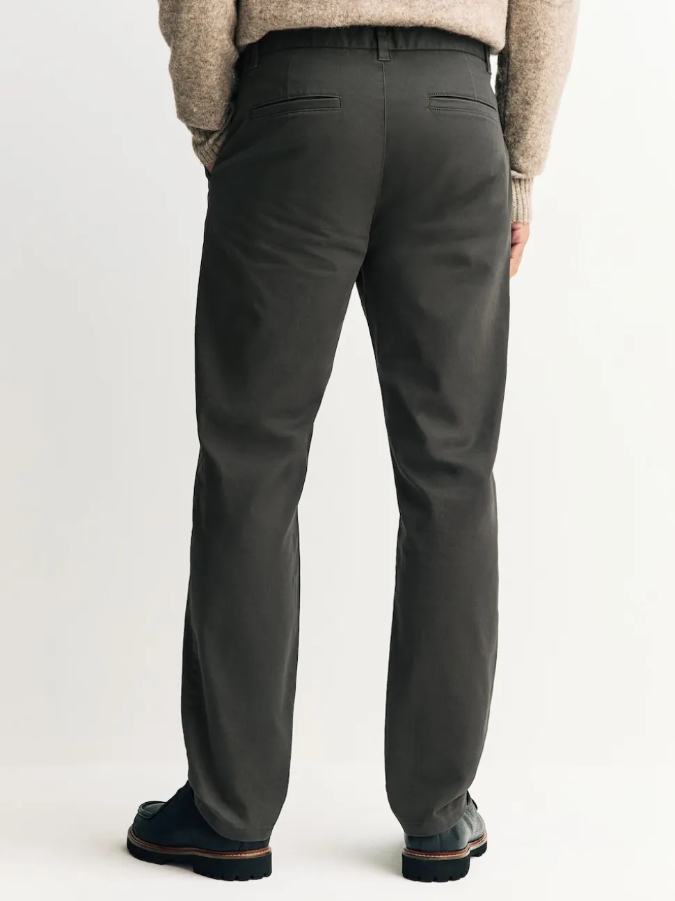 Khaki Green Slim Fit Stretch Chinos Trousers