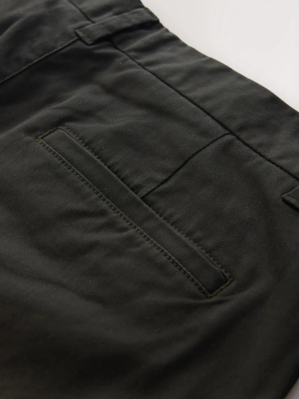 Khaki Green Slim Fit Stretch Chinos Trousers