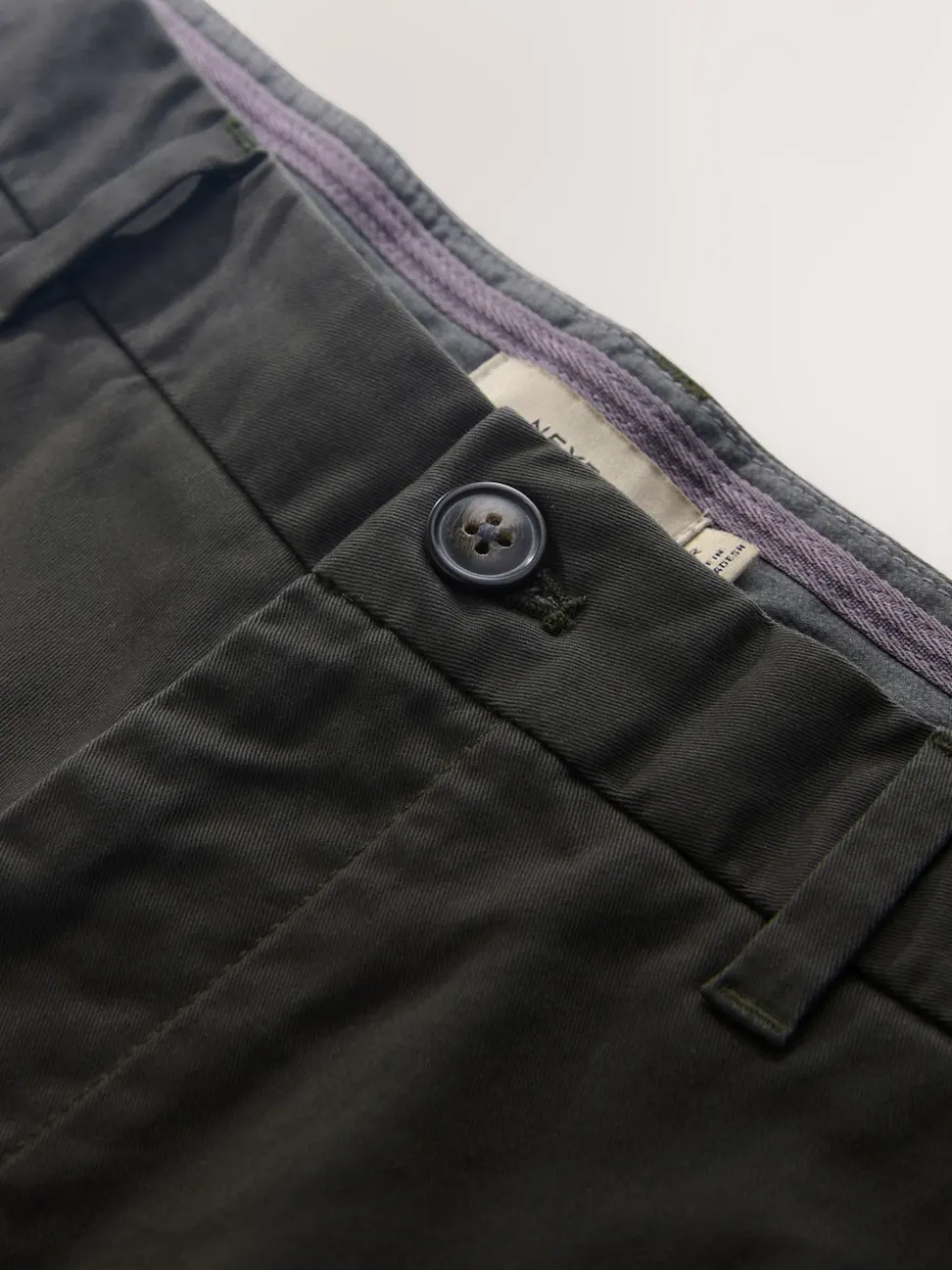 Khaki Green Slim Fit Stretch Chinos Trousers