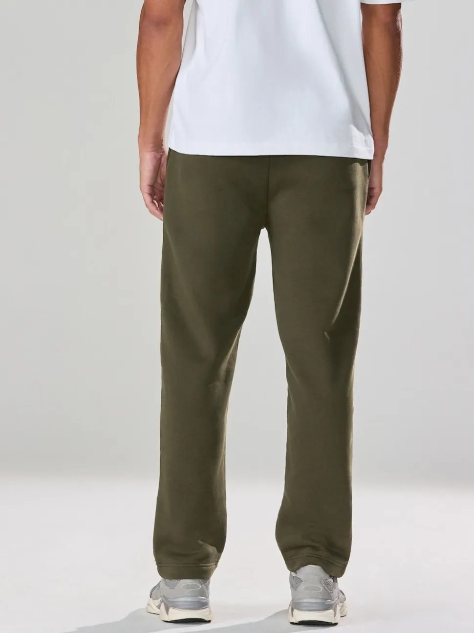 Khaki Green Straight Fit Brushback Heavyweight Joggers