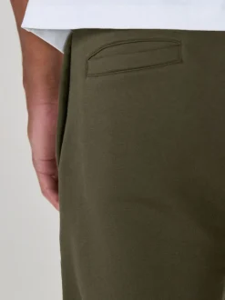 Khaki Green Straight Fit Brushback Heavyweight Joggers