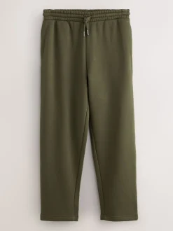 Khaki Green Straight Fit Brushback Heavyweight Joggers