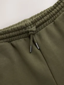 Khaki Green Straight Fit Brushback Heavyweight Joggers