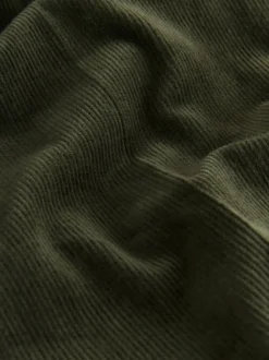 Khaki Green Straight Fit Smart Cotton Rich Cord Trousers