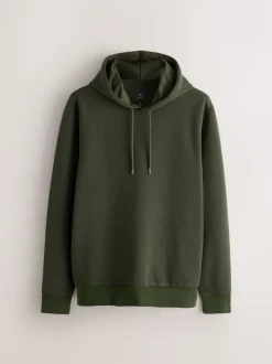 Khaki Green Textured Overhead Hoodie