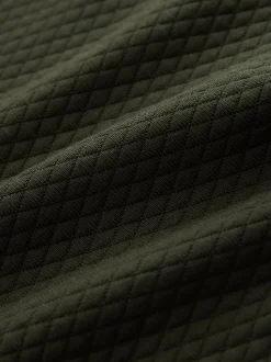 Khaki Green Textured Overhead Hoodie