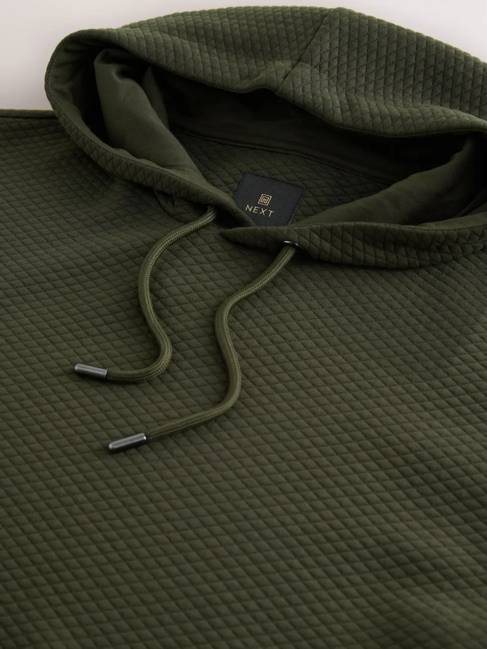 Khaki Green Textured Overhead Hoodie