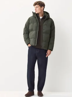Khaki Green ThermoGen Shower Resistant Puffer Jacket