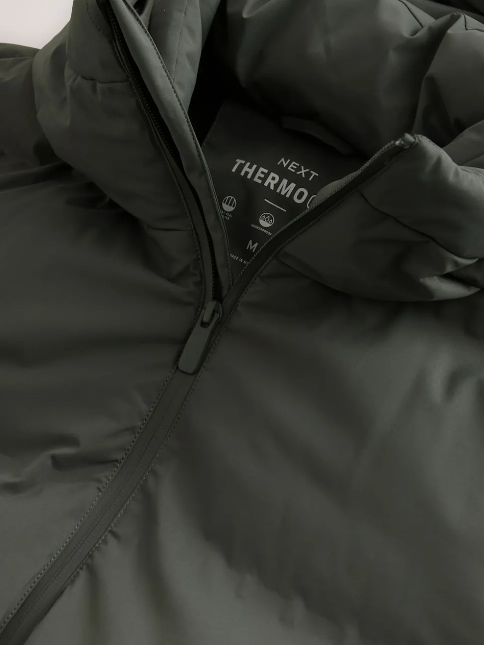 Khaki Green ThermoGen Shower Resistant Puffer Jacket