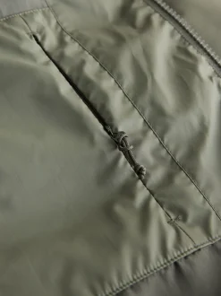 Khaki Green ThermoGen Shower Resistant Rubbersied Puffer Coat
