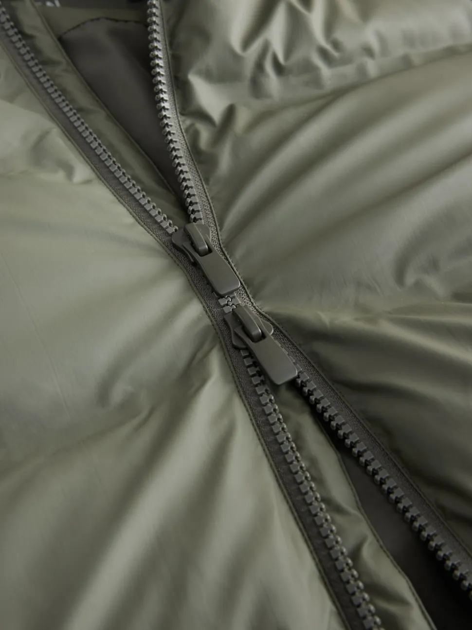 Khaki Green ThermoGen Shower Resistant Rubbersied Puffer Coat