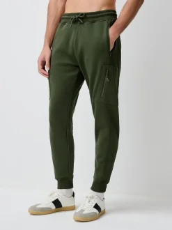Khaki Green Utility Brushback Heavyweight Cargo Joggers