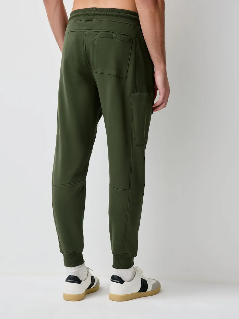 Khaki Green Utility Brushback Heavyweight Cargo Joggers