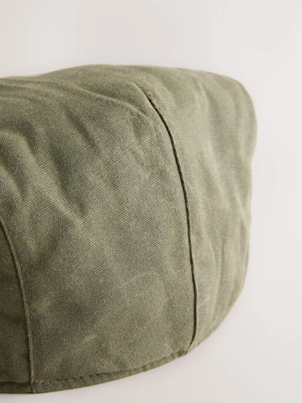 Khaki Green Wax Canvas Flat Cap