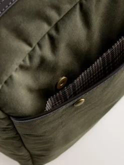 Khaki Green Wax Cotton Messenger Bag